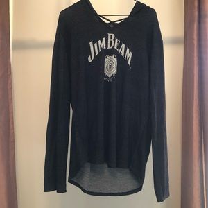 Official Jim Beam Ladies Hoodie Long Sleeve T Shirt